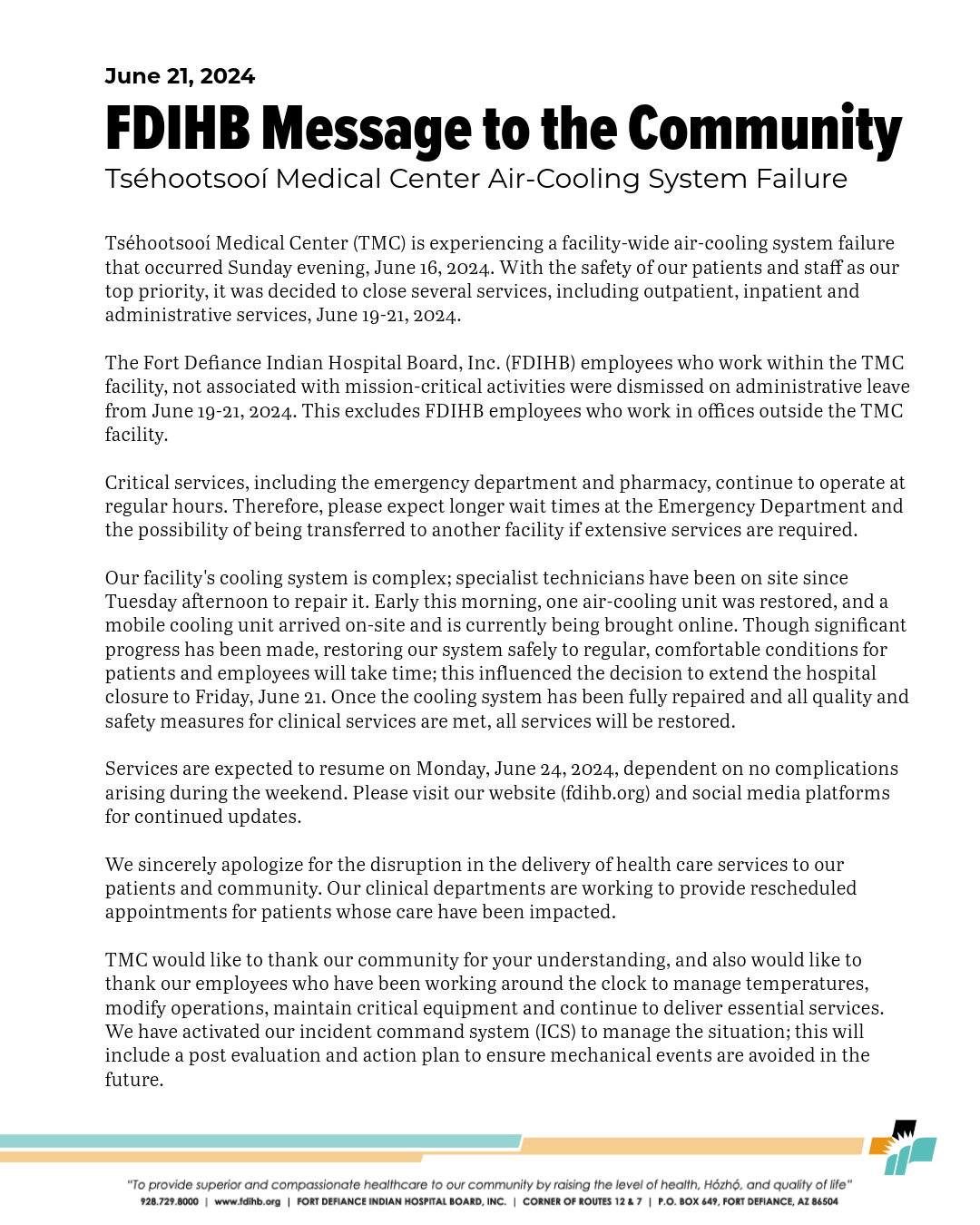 Fort Defiance Indian Hospital, Inc.